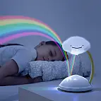 Un proiettore arcobaleno con luce LED che funge anche da luce notturna.