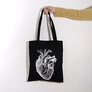 Tote bag con cuore anatomico