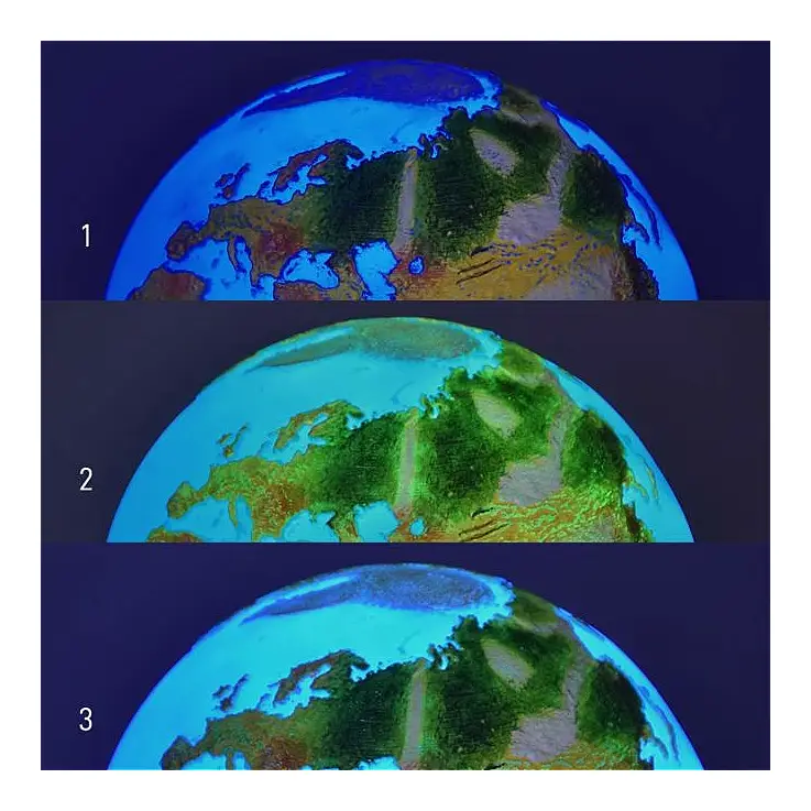 Tre modalità di illuminazione